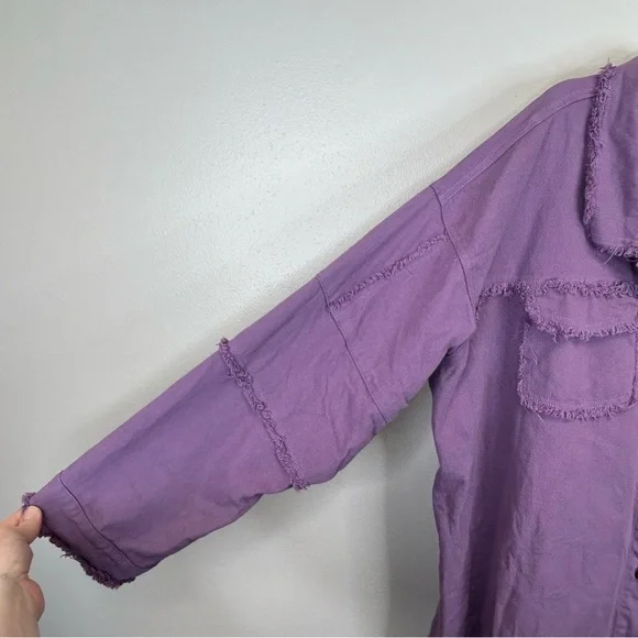 Davi & Dani Purple Rock & Roll Distressed Shacket Womens 3X - Picture 11 of 11